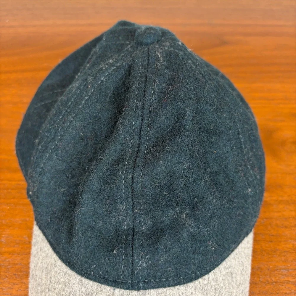 J Crew‎ Baseball Cap Mens One Size Two Tone Wool Blend Dark Green Grey Hat